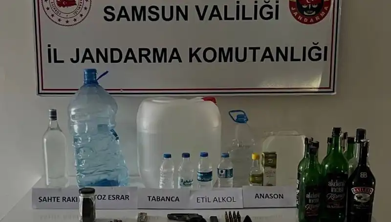 Samsun’da İçki Operasyonunda Litrelerce Sahte İçki Ele Geçirildi!