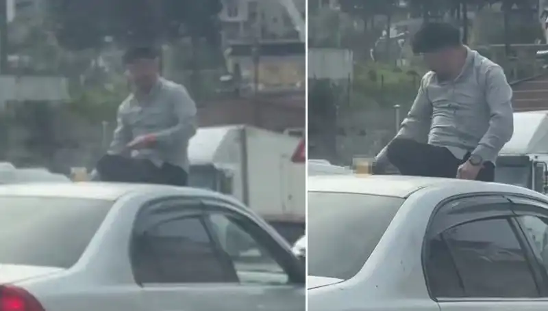 Trafikte Bir Skandal: Otomobil Üzerinde Eğlencenin Sınırları Zorlandı!